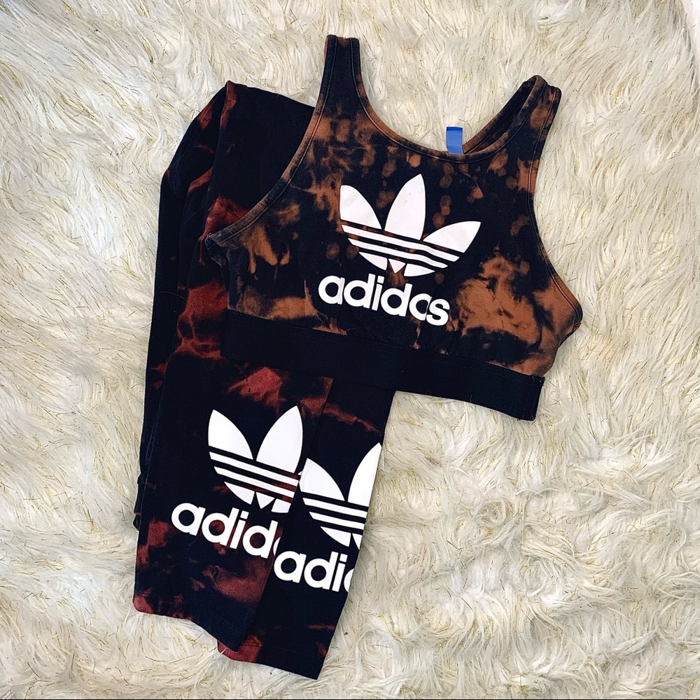 Adidas Trefoil Bleach Dyed Set - Leggings + Crop Top